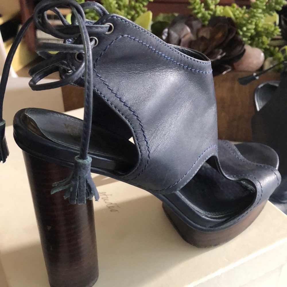 PLV Navy Open-toe Platforms - Picture 3 of 4